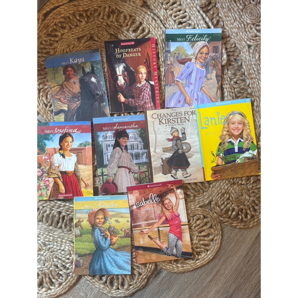 American Girl Book Lot of 9 Meet Kaya Felicity Samantha Kirsten‎ Josefina Lanie